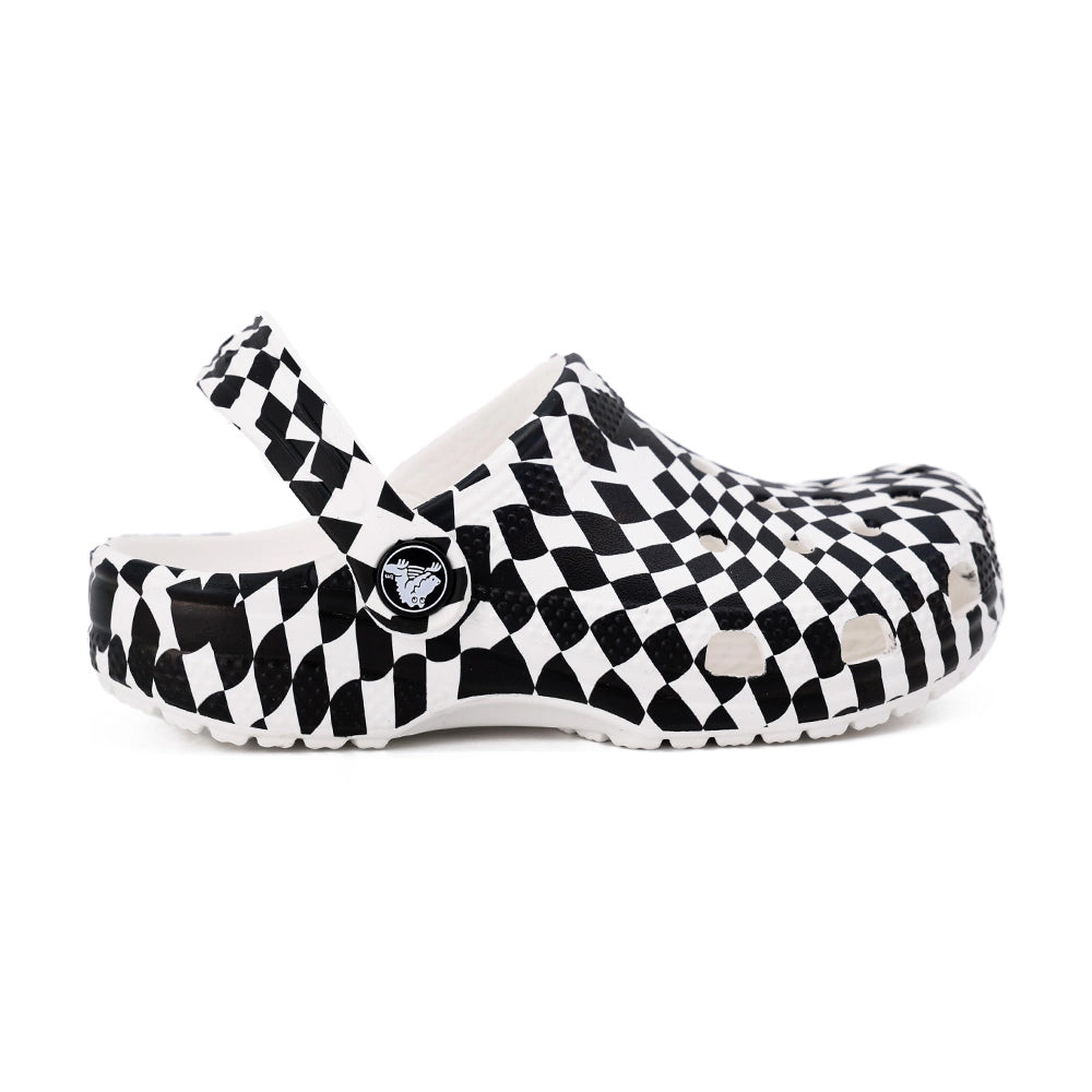 Crocs Classic Warped Checker Slipper Siyah Beyaz (Kids)