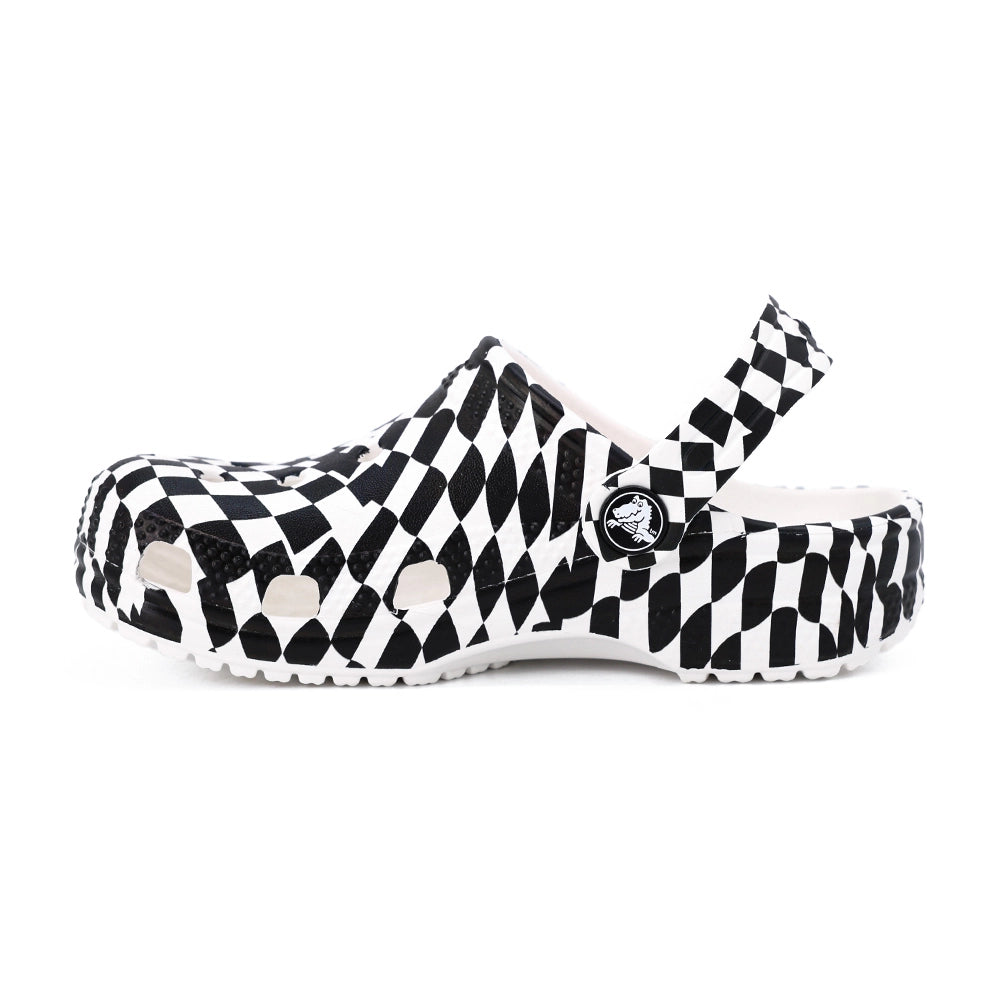 Crocs Classic Warped Checker Slipper Siyah Beyaz (Kids)