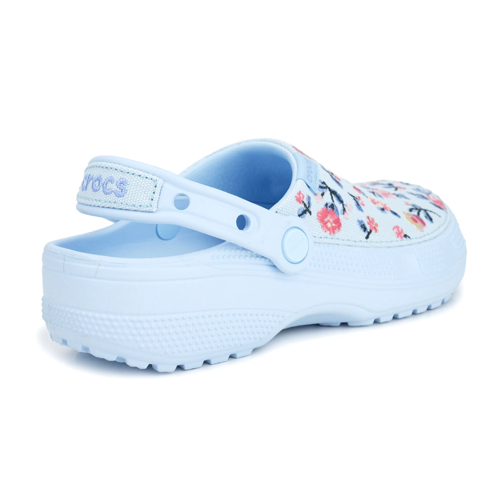 Crocs Classic Crafted Floral Clog Slipper Mavi (W)