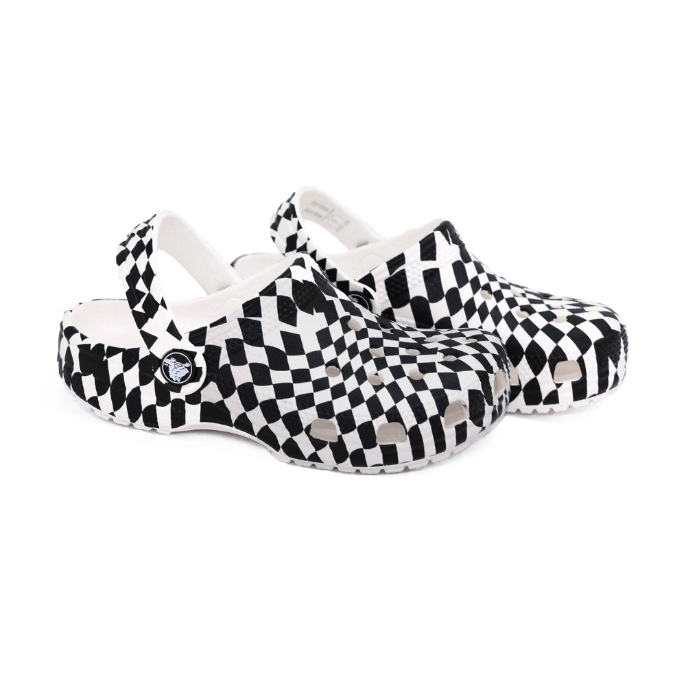 Crocs Classic Warped Checker Slipper Siyah Beyaz (Kids)