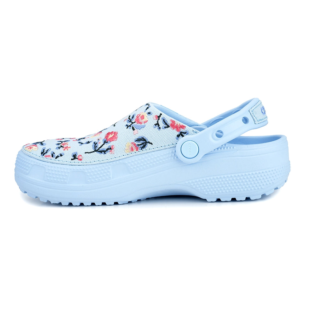 Crocs Classic Crafted Floral Clog Slipper Mavi (W)