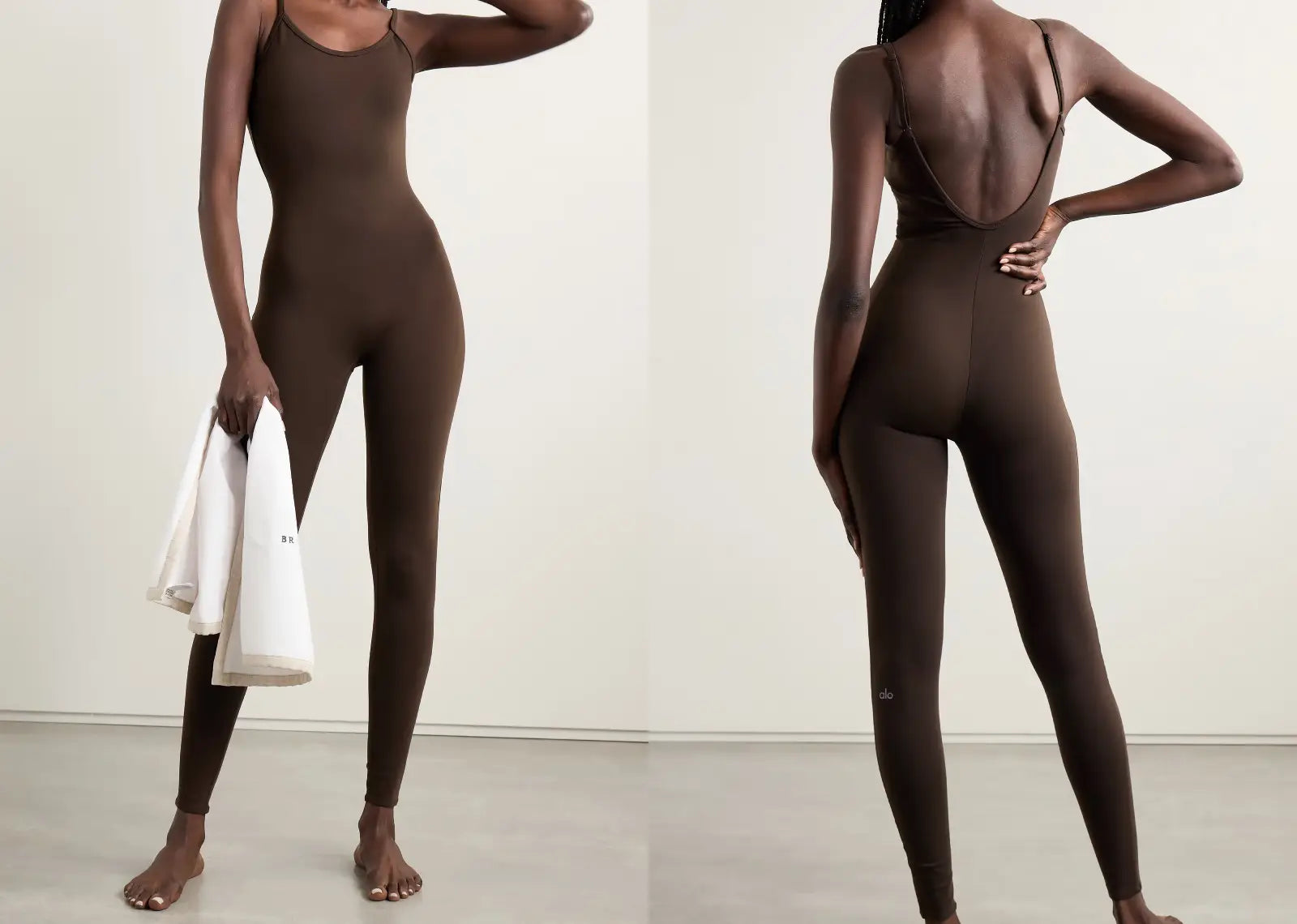 Alo Yoga Airbrush One And Done Onesie Espresso