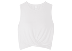 Alo Yoga Cover Cropped Draped Jersey Tank White