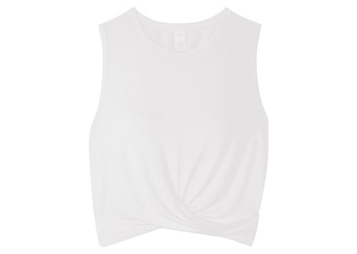 Alo Yoga Cover Cropped Draped Jersey Tank White