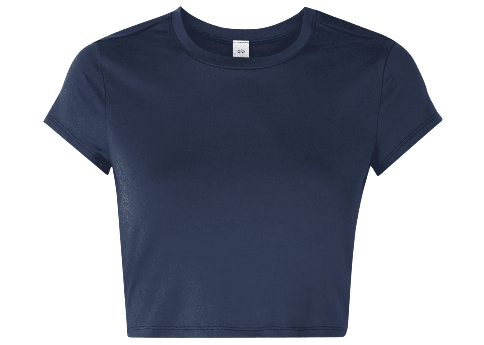 Alo Yoga Finesse Cropped Alosoft Jersey Top Navy