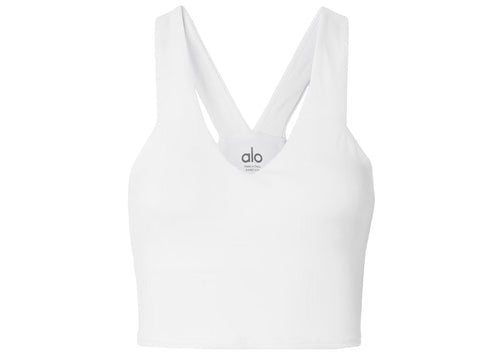 Alo Yoga Real Airbrush Sports Bra White