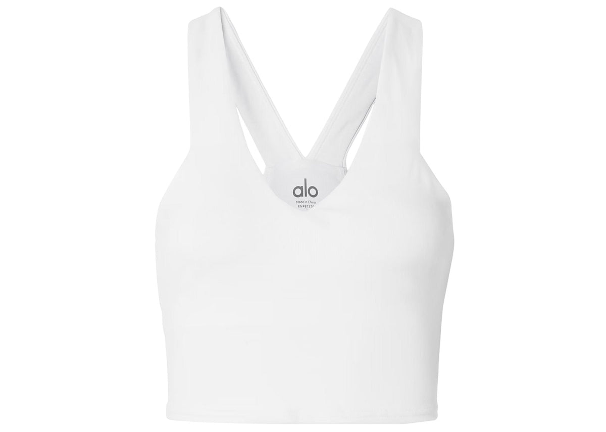 Alo Yoga Real Airbrush Sports Bra White