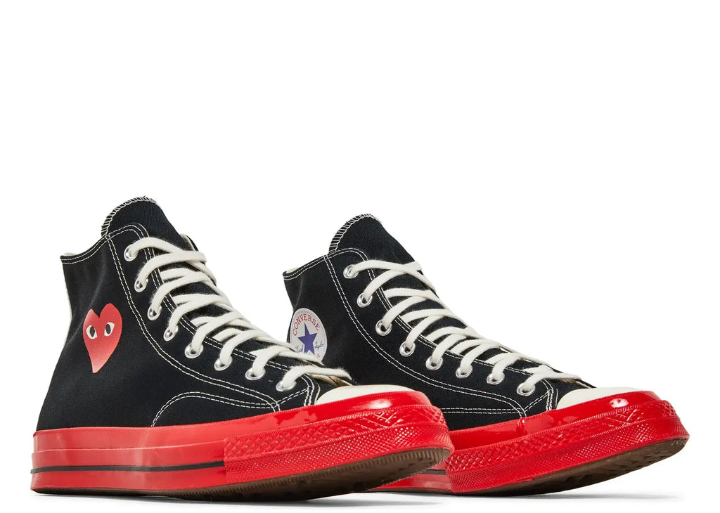 Converse Chuck Taylor All Star 70 Hi Comme des Garcons PLAY Black Red Midsole