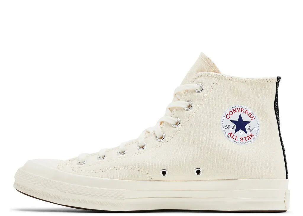 Converse Chuck Taylor All Star 70 Hi Comme des Garcons PLAY Single Heart Milk
