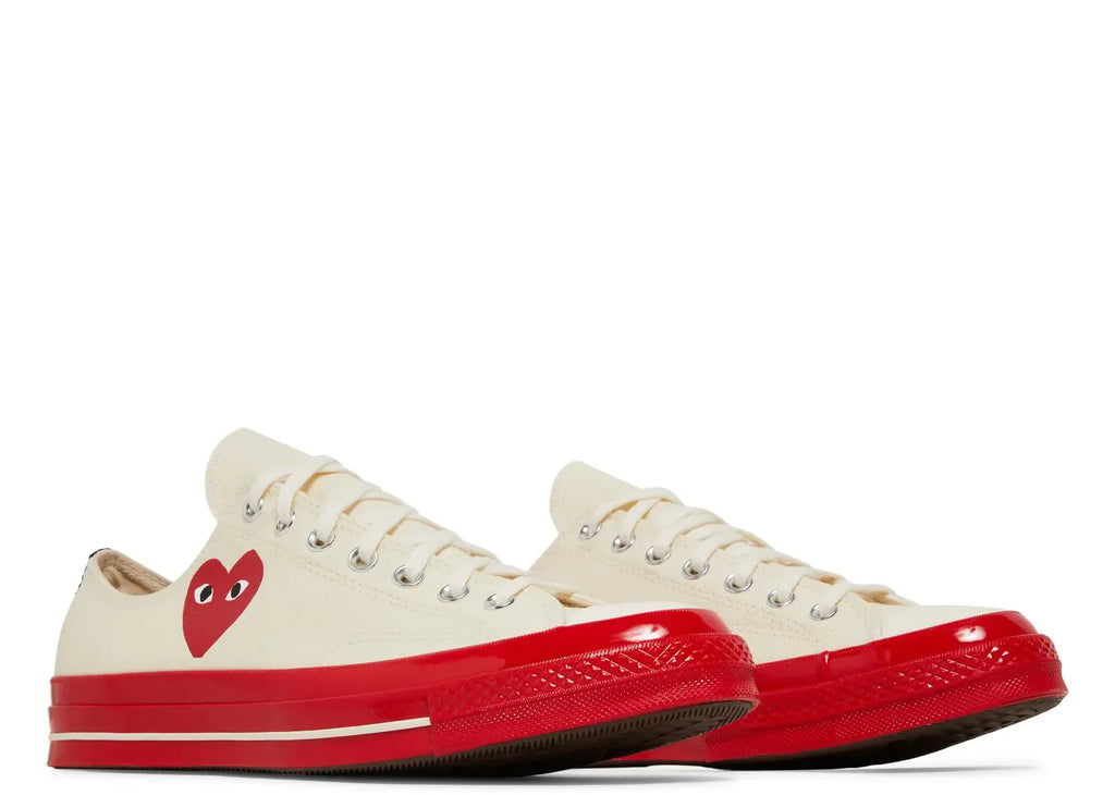 Converse Chuck Taylor All Star 70 Ox Comme des Garcons PLAY Egret Red Midsole