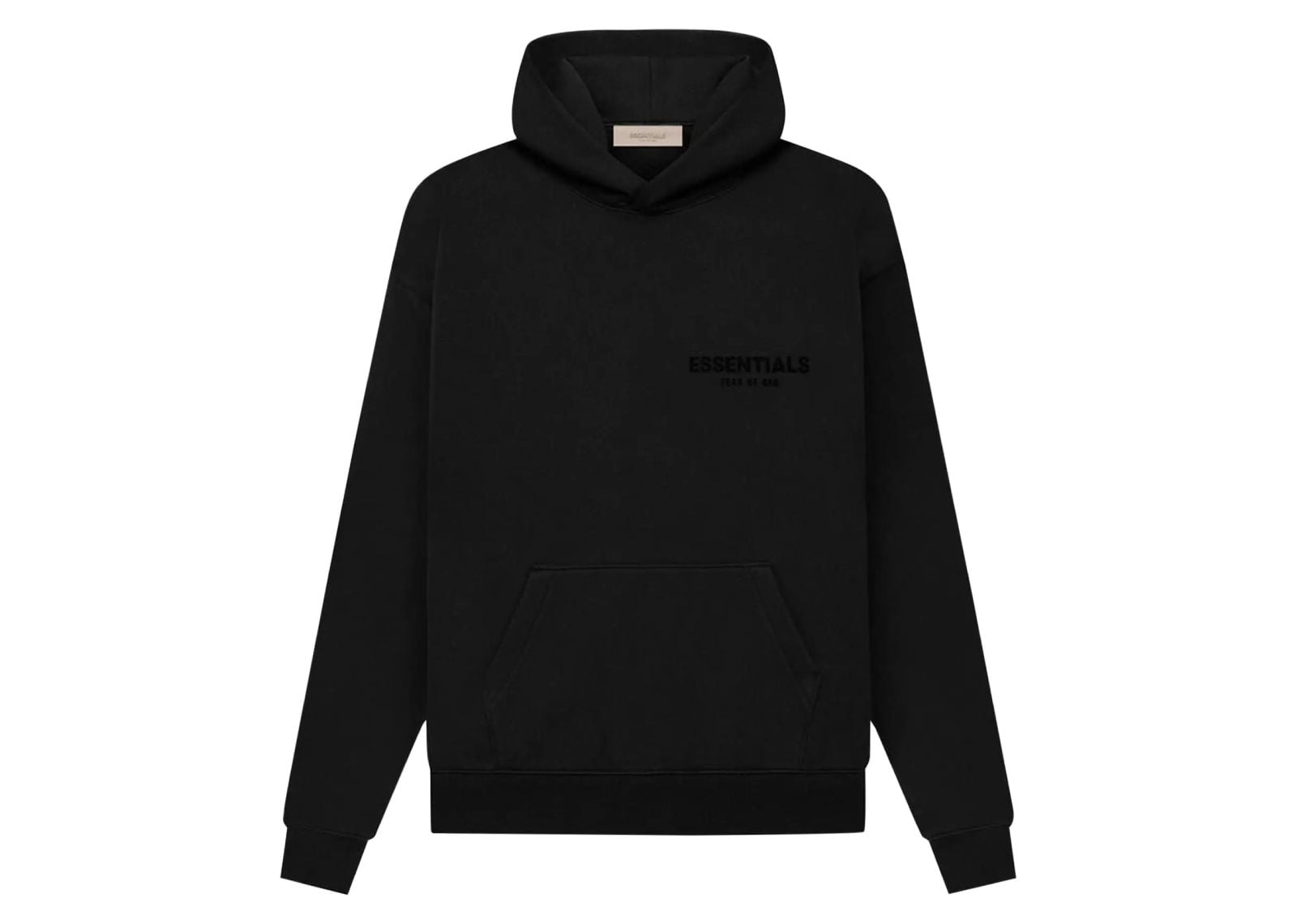 Fear of God Essentials Pullover Chest Logo Hoodie Stretch Limo Black