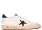 Golden Goose Ball-Star Leopard Print Pony Skin Star Black Heel (W)