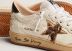 Golden Goose Ball-Star Leopard Print Pony Skin Star Black Heel (W)