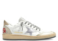 Golden Goose Ball-Star White Leather Silver Star (W)