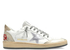 Golden Goose Ball-Star White Leather Silver Star (W)