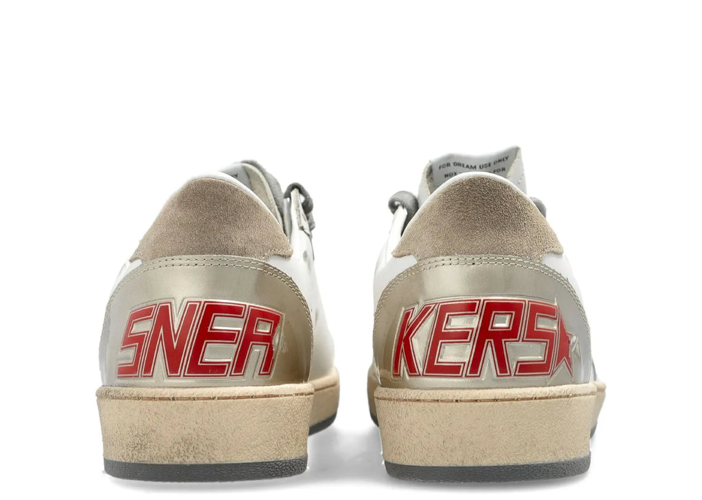 Golden Goose Ball-Star White Leather Silver Star (W)