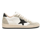 Golden Goose Ball-Star White Nappa Black Glitter Star Heel (W)