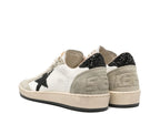 Golden Goose Ball-Star White Nappa Black Glitter Star Heel (W)