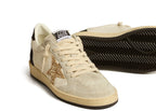 Golden Goose Ball-Star White Nappa Gold Glitter Star Black Glitter Heel (W)