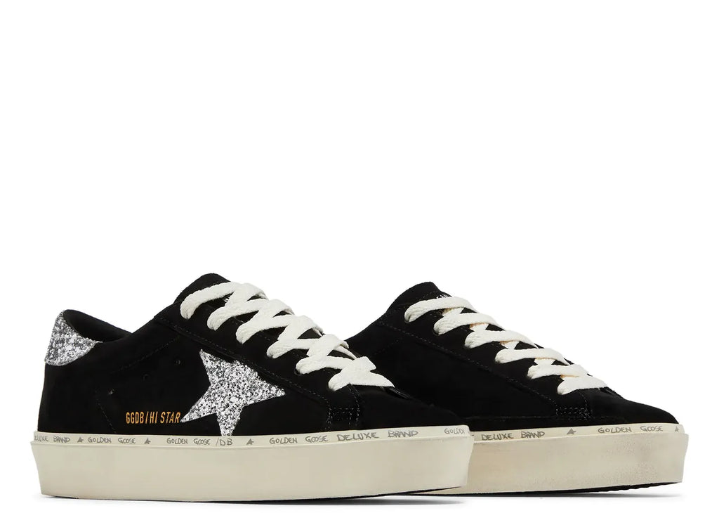 Golden Goose Hi-Star Black Suede Glitter Heel (W)