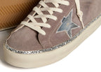 Golden Goose Hi-Star Brown Suede Silver Star Silver Glitter Foxing (W)