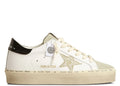 Golden Goose Hi-Star White Leather Gold Swarovski Star Black Heel (W)