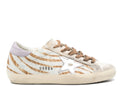 Golden Goose Super-Star Beige Pony Skin White Star Lilac Heel (W)