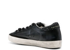 Golden Goose Super-Star Black Nappa Black Star Black Glitter Heel (W)