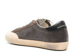 Golden Goose Super-Star Brown Leather Rose Suede Star Black Heel (W)