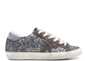 Golden Goose Super-Star Glitter Brown Star Lilac Heel Tab (W)