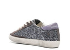 Golden Goose Super-Star Glitter Brown Star Lilac Heel Tab (W)