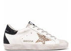 Golden Goose Super-Star Gold Glitter Star Black Glitter Heel (W)