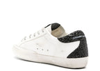 Golden Goose Super-Star Gold Star Black Glitter Heel (W)