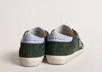 Golden Goose Super Star Green Suede Silver Glitter (W)