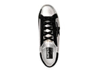 Golden Goose Super-Star Leather Metallic Silver Black Star (W)