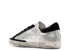 Golden Goose Super-Star Leather Metallic Silver Black Star (W)