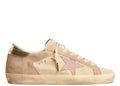 Golden Goose Super-Star Pale Pink Beige Suede Crystal Star Platinum Heel (W)
