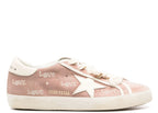 Golden Goose Super-Star Powder Pink Suede Cream Star Heel Love Embroidery (W)