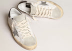 Golden Goose Super-Star Silver Star Brown Glitter Heel (W)