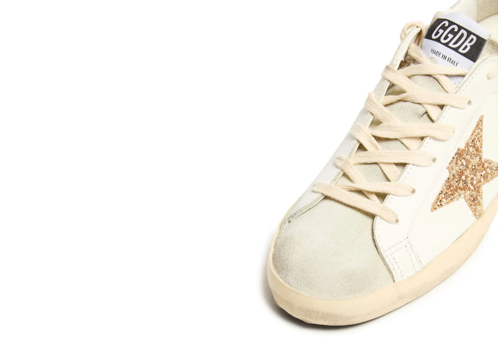 Golden Goose Super-Star White Ice Gray Gold Glitter (W)