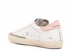 Golden Goose Super-Star White Leather Black Glitter Star Rose Heel (W)