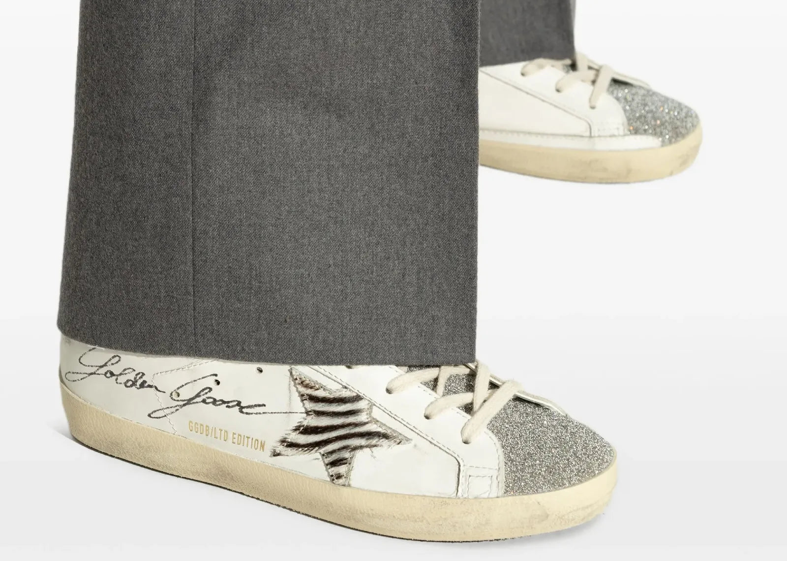 Golden Goose Super-Star White Leather Glitter LTD Edition (W)