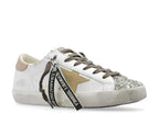 Golden Goose Super-Star White Leather Multicolor Glitter Heel (W)