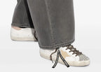 Golden Goose Super-Star White Leather Multicolor Glitter Heel (W)