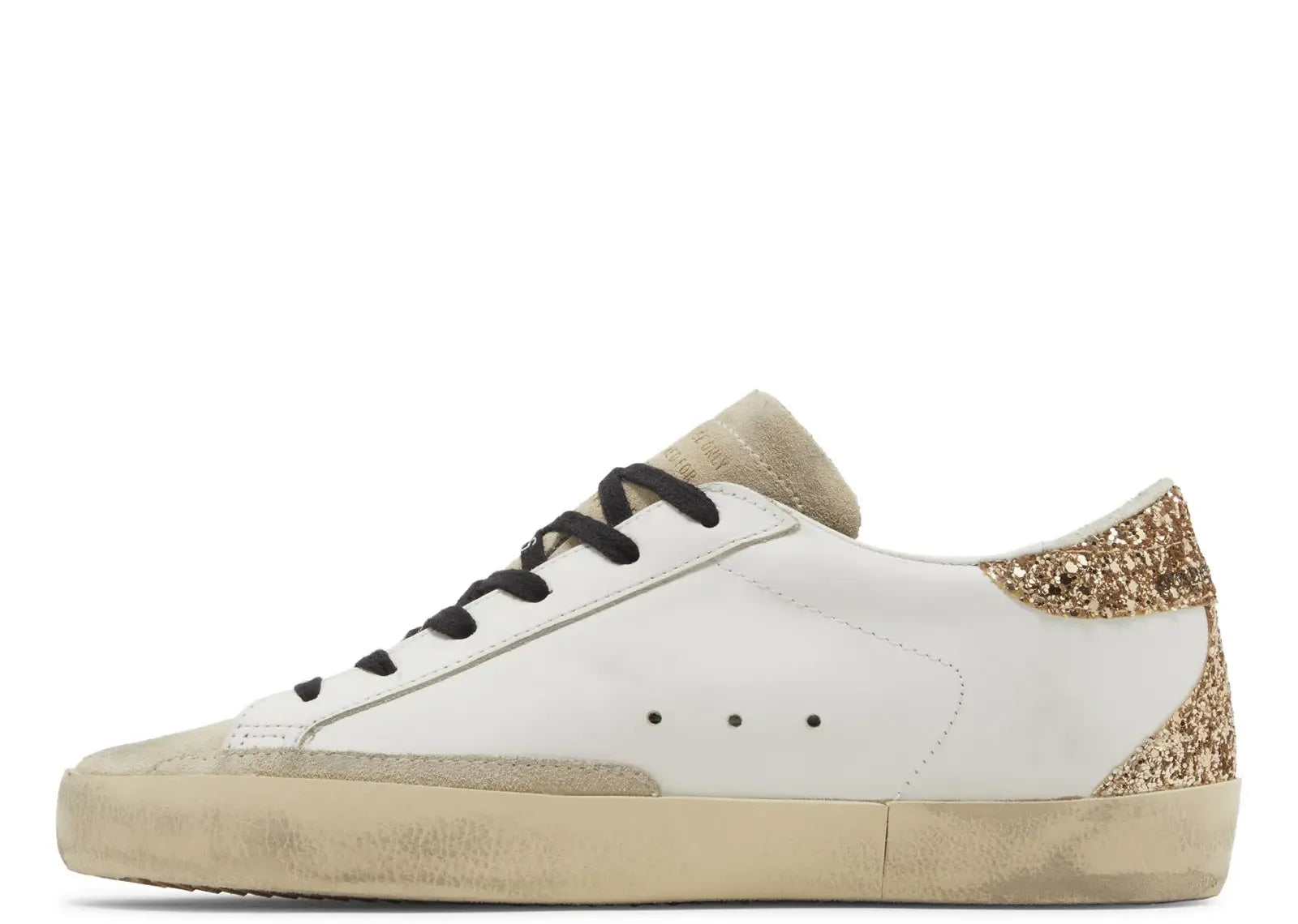 Golden Goose Super-Star White Leather Multicolor Glitter Star Heel (W)