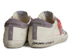 Golden Goose Super-Star White Leather Silver Star Lilac Heel (W)