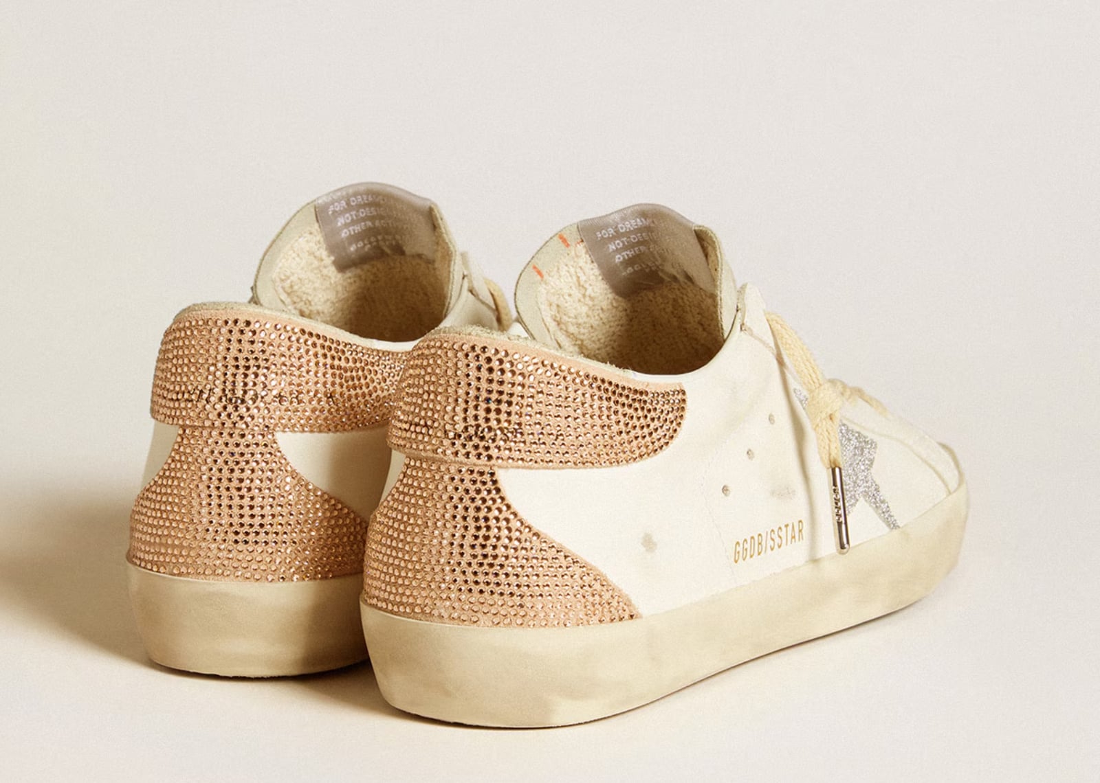 Golden Goose Super-Star White Silver Swarovski Crystal Star (W)