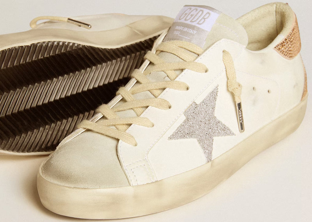 Golden Goose Super-Star White Silver Swarovski Crystal Star (W)