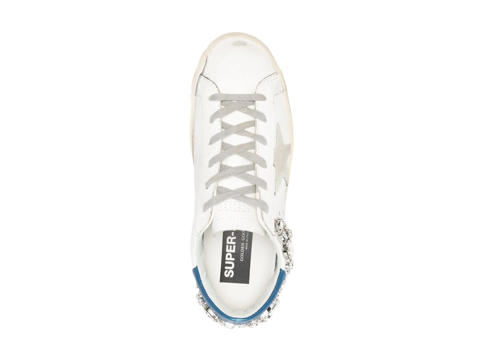 Golden Goose Super-Star White Swarovski Stone (W)