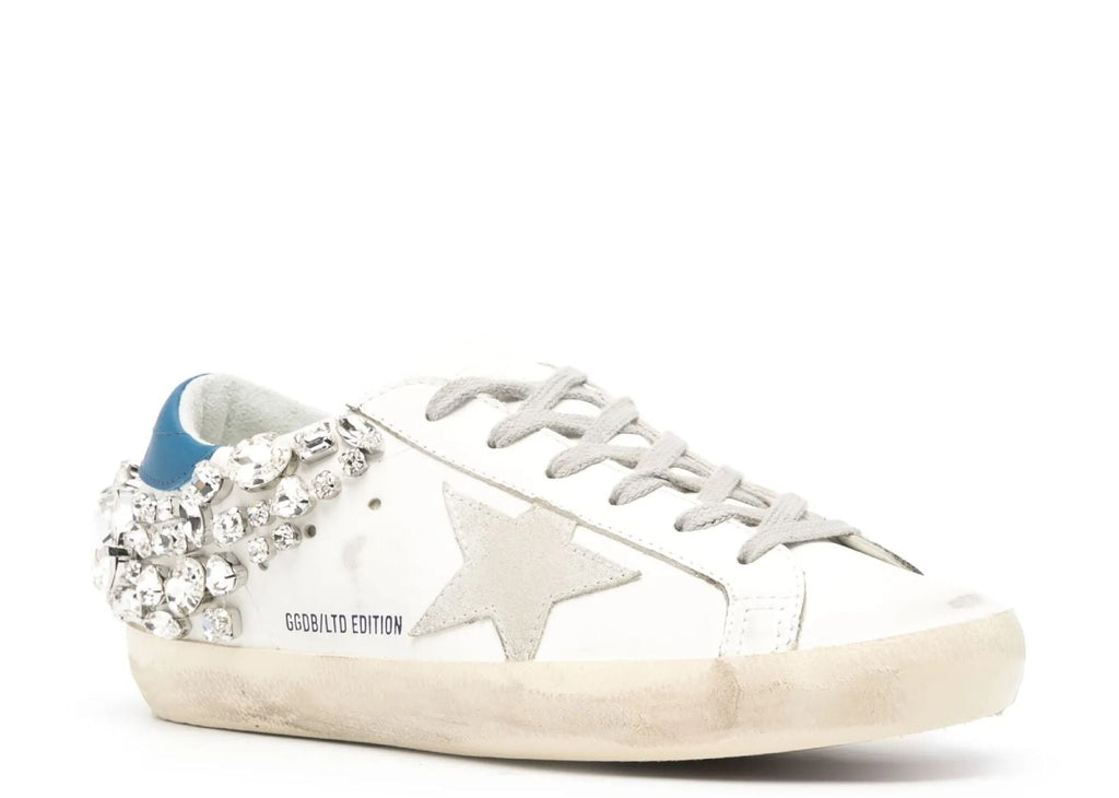 Golden Goose Super-Star White Swarovski Stone (W)